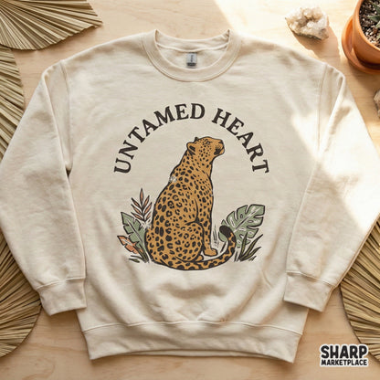 Untamed Heart Leopard PNG, Retro Wildlife Shirt Design - 300 DPI Design