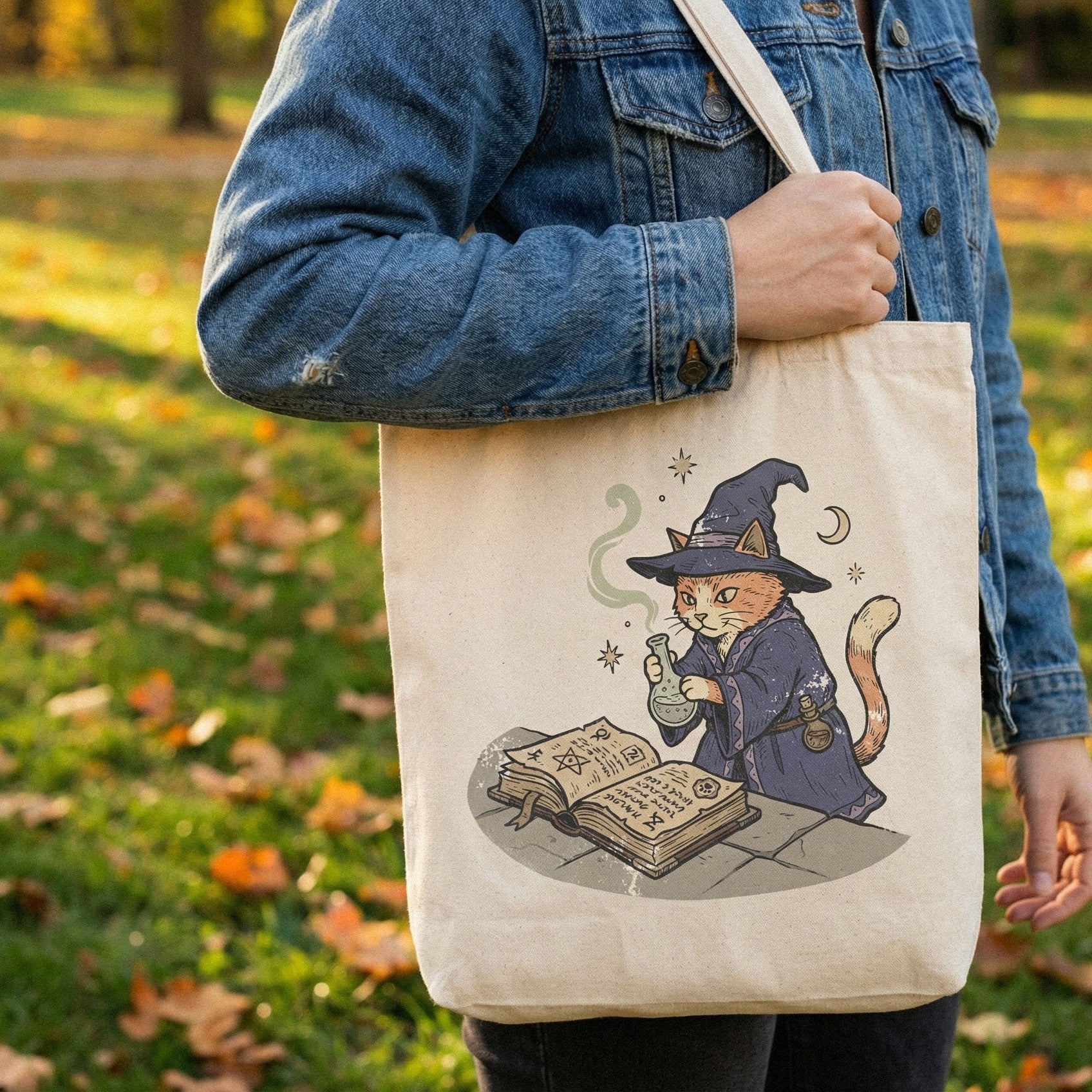 Wizard Cat PNG, Magic Spell Book Art - 300 DPI Design for T-Shirt