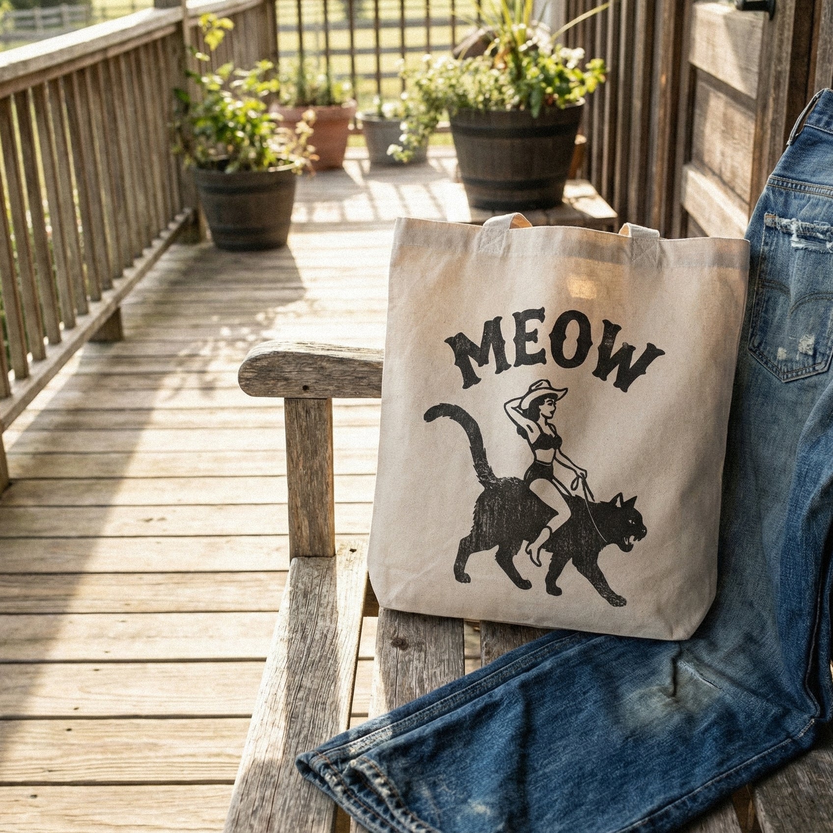 Meow PNG, Vintage Cowgirl On Cat PNG - 300 DPI Design for T-Shirt