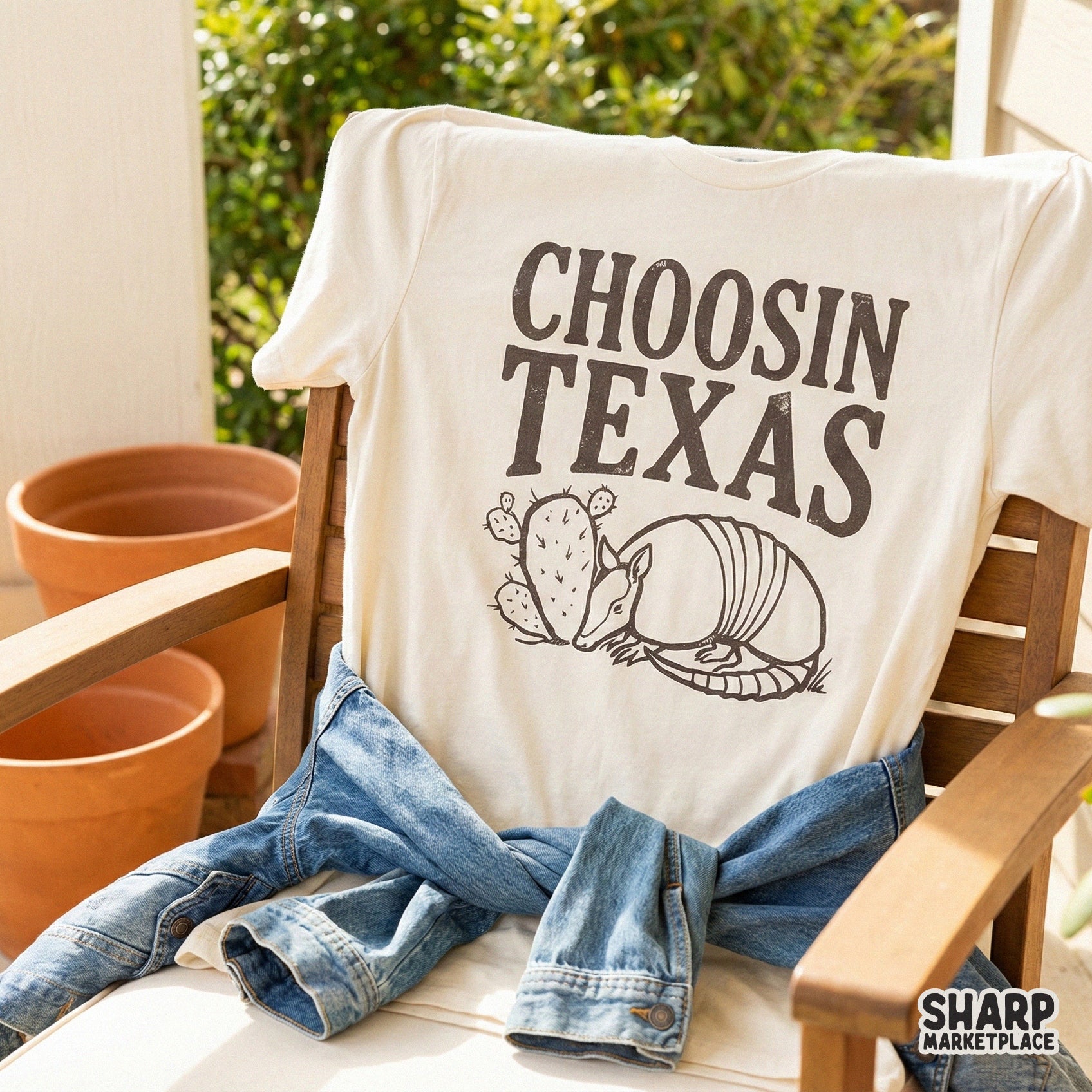 Choosin Texas PNG Design, Vintage Armadillo Texas Graphic - 300 DPI