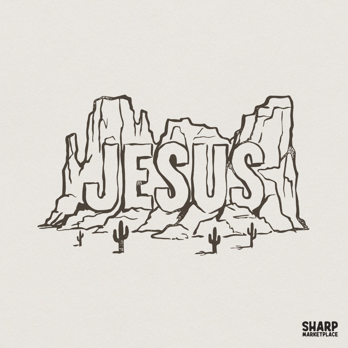 Jesus Mountain PNG, Christian Western Shirt Design - 300 DPI Design for