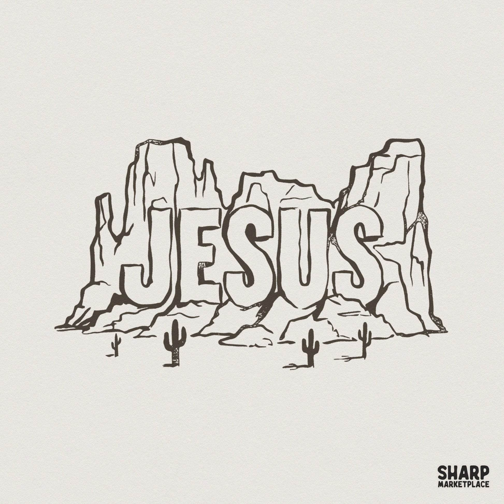 Jesus Mountain PNG, Christian Western Shirt Design - 300 DPI Design for