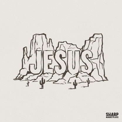 Jesus Mountain PNG, Christian Western Shirt Design - 300 DPI Design for