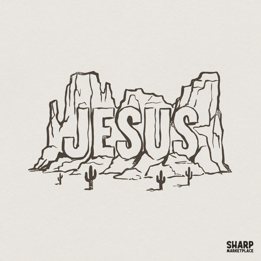Jesus Mountain PNG, Christian Western Shirt Design - 300 DPI Design for