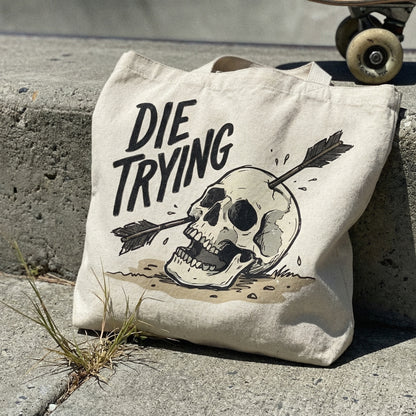 Die Trying PNG Skull Design, Edgy Arrow Skull PNG - 300 DPI Design for