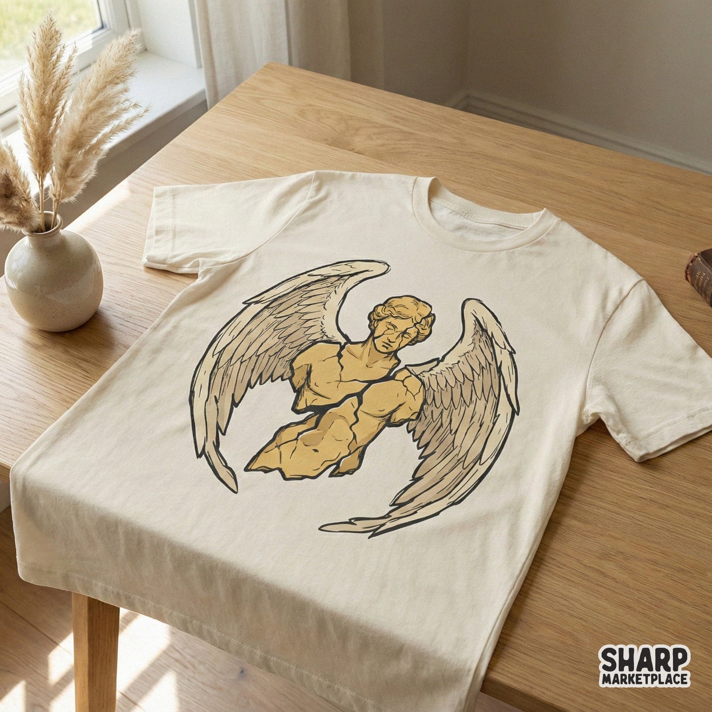 Broken Angel Statue PNG, Greek Sculpture Winged Bust Clipart - 300 DPI