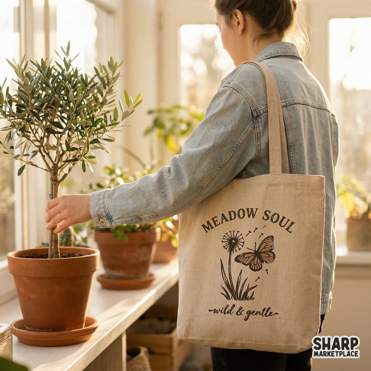 Vintage nature-themed digital design with a butterfly, dandelion seeds, and grass, perfect for sublimation shirts or botanical wall art.