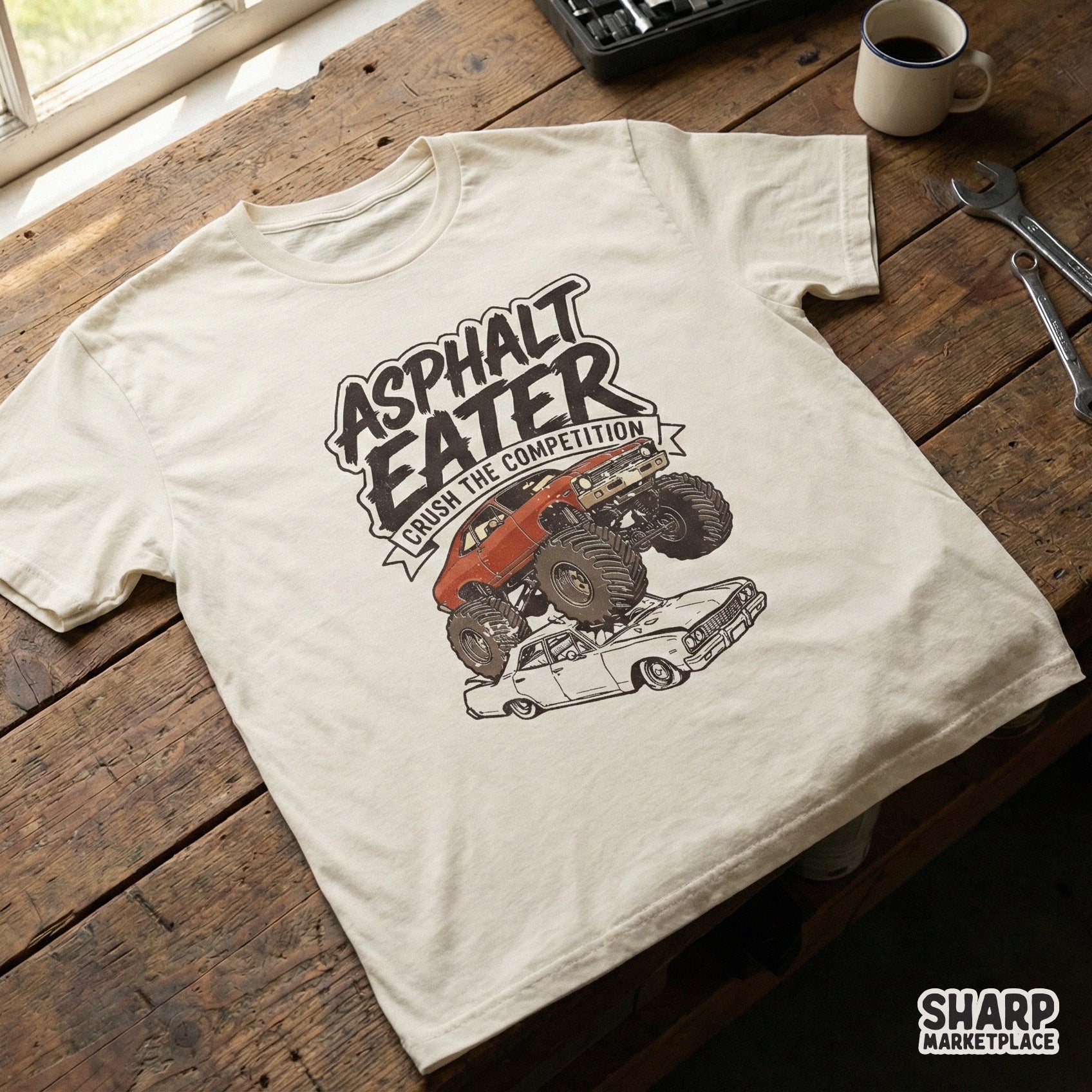 Asphalt Eater PNG, Monster Truck Shirt Design - 300 DPI Design for T-Shirt
