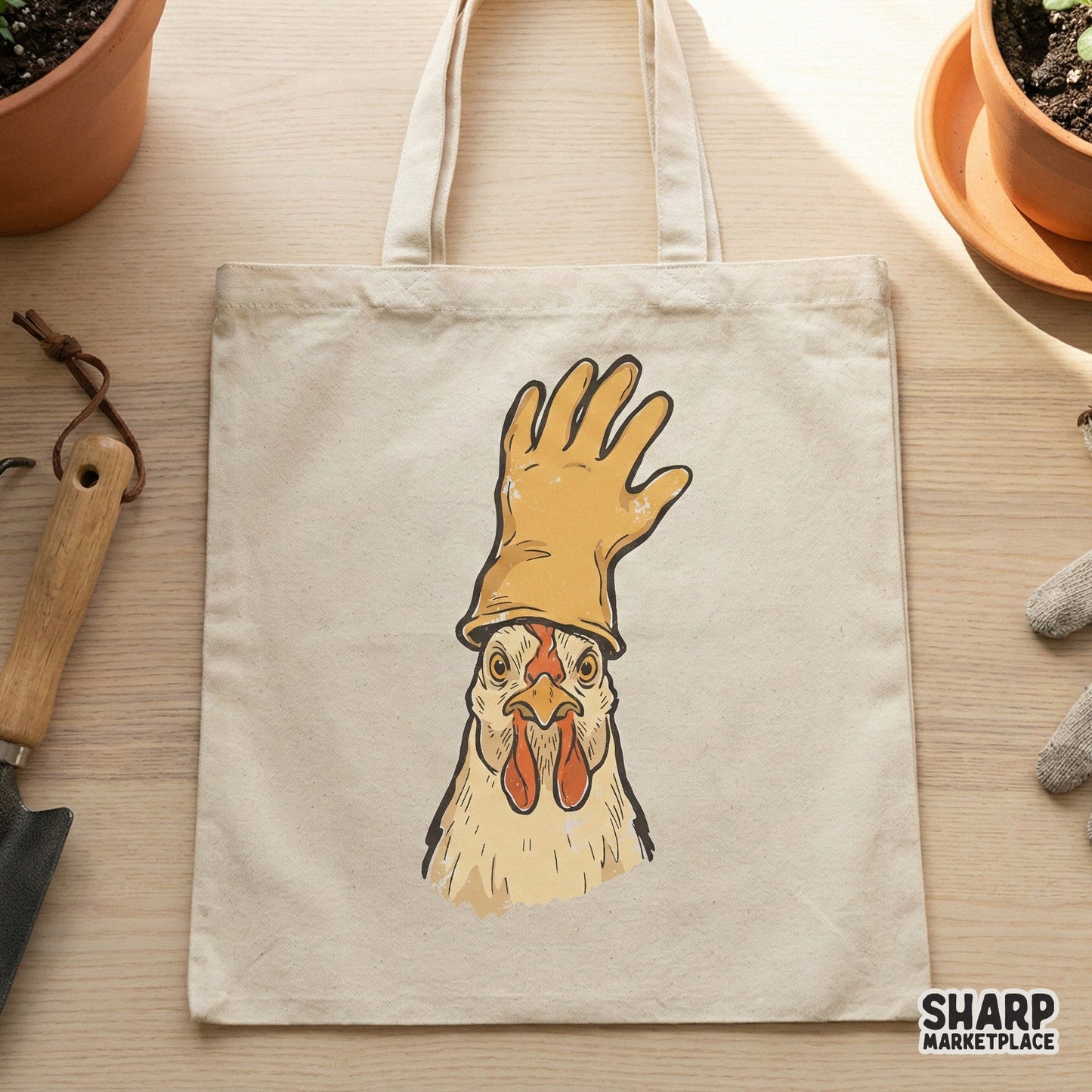 Funny Chicken With Glove Hat PNG, Farm Animal Humor - 300 DPI Design for