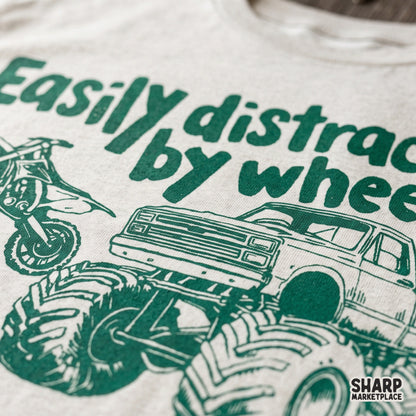 Funny easily distracted by wheels dirt bike motocross truck sublimation png graphic for t-shirts