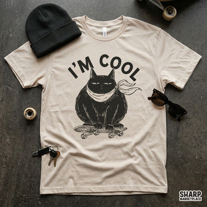 I'm Cool Chubby Black Cat Riding Skateboard, Popular