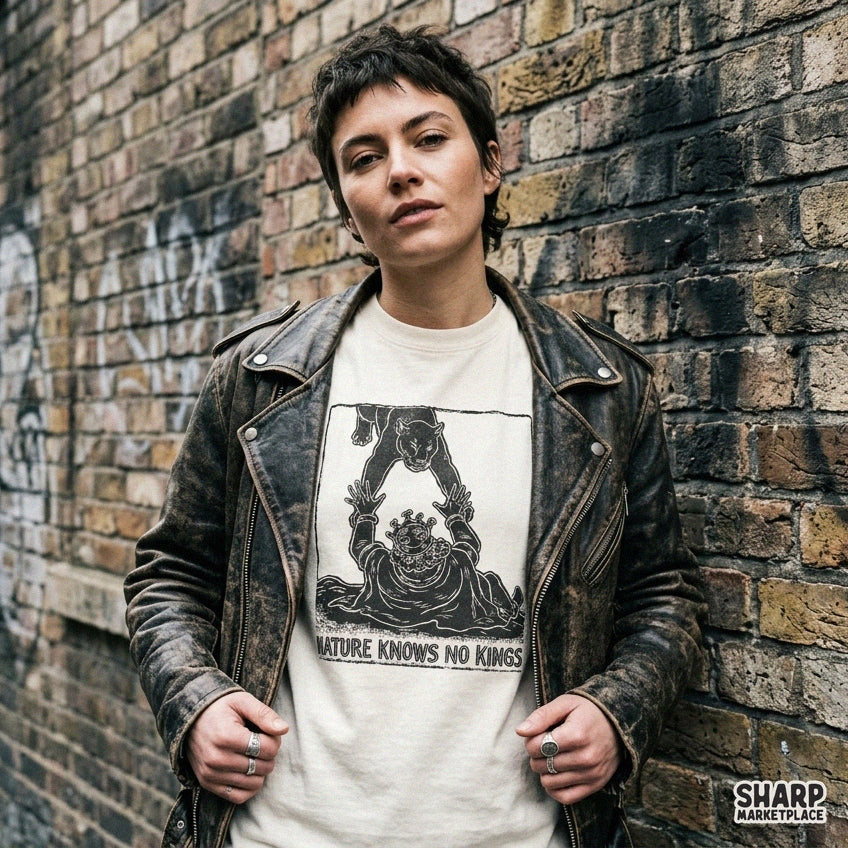 Retro black panther with king crown streetwear png design for custom t-shirts and apparel