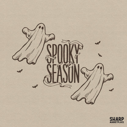Vintage cute ghosts and bats graphic design for a Halloween shirt PNG and spooky season sublimation print