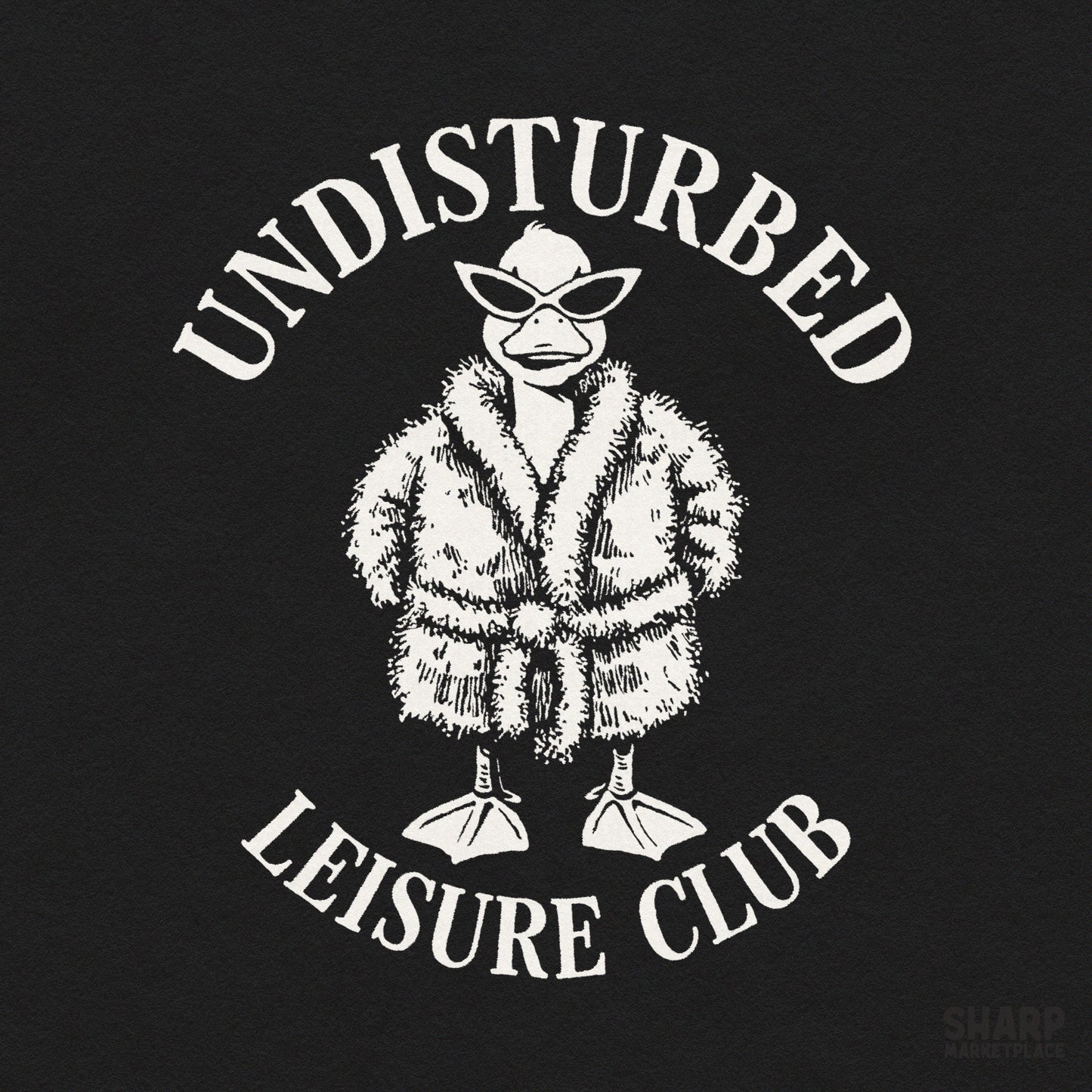 Retro undisturbed leisure club design featuring a funny duck in a bathrobe for summer sublimation t-shirts