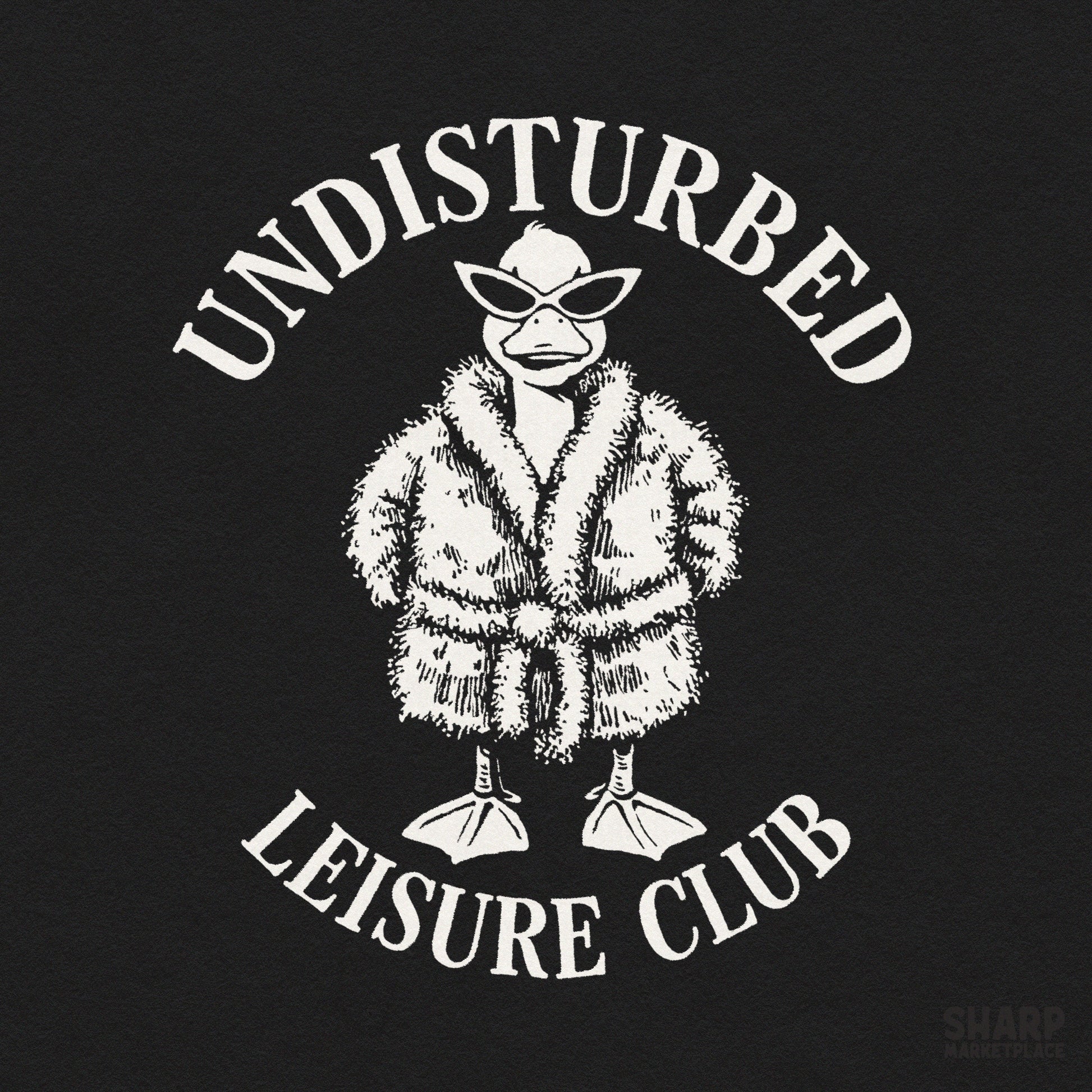 Retro undisturbed leisure club design featuring a funny duck in a bathrobe for summer sublimation t-shirts