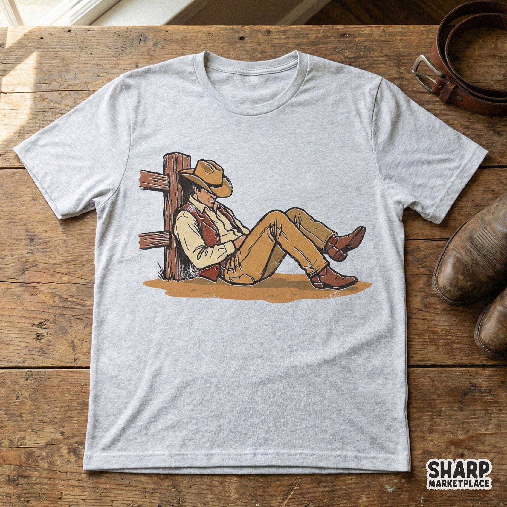 Western Cowboy PNG Design, Vintage Rodeo Shirt Graphic - 300 DPI Design