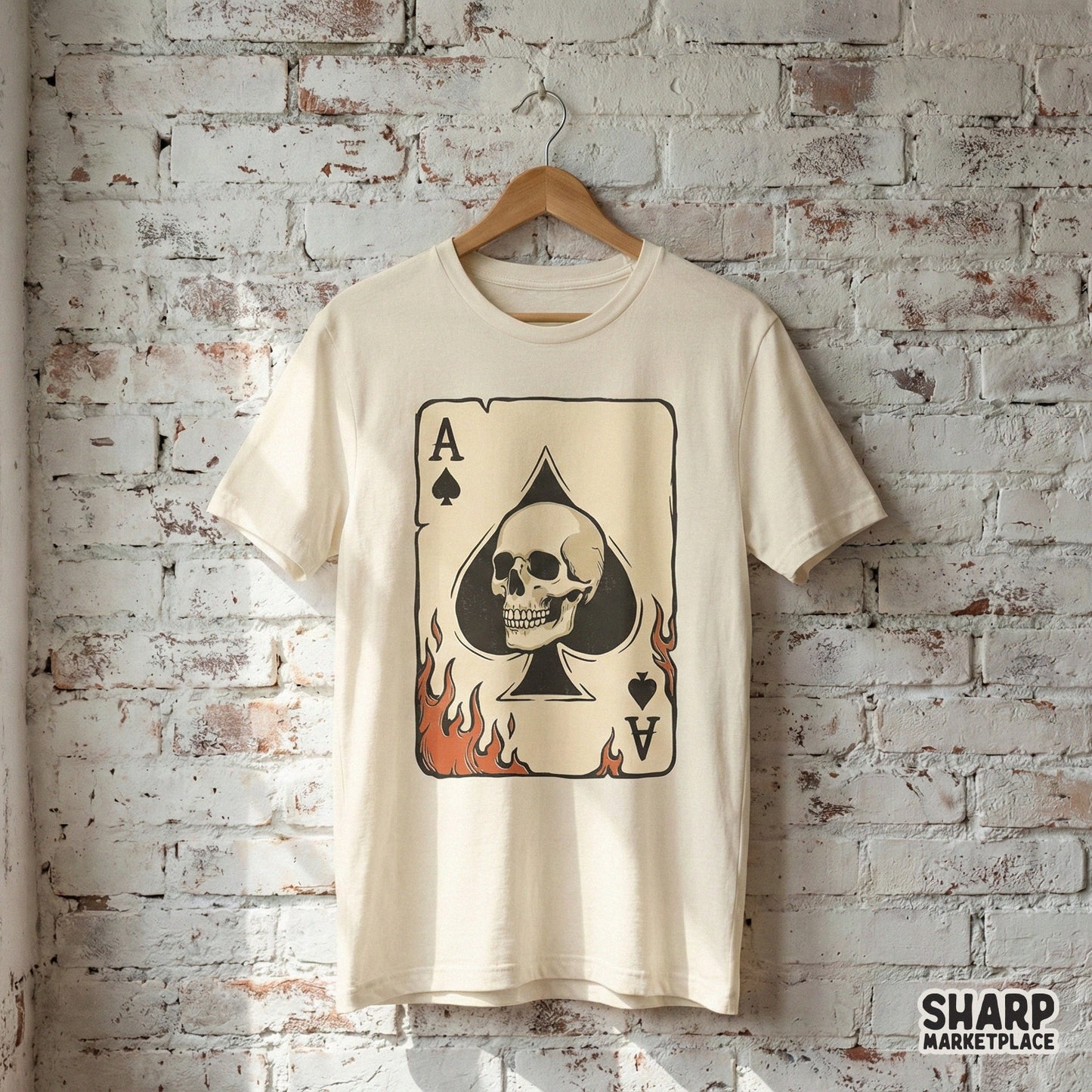 Ace of Spades Skull Card PNG, Vintage Playing Card Design - 300 DPI