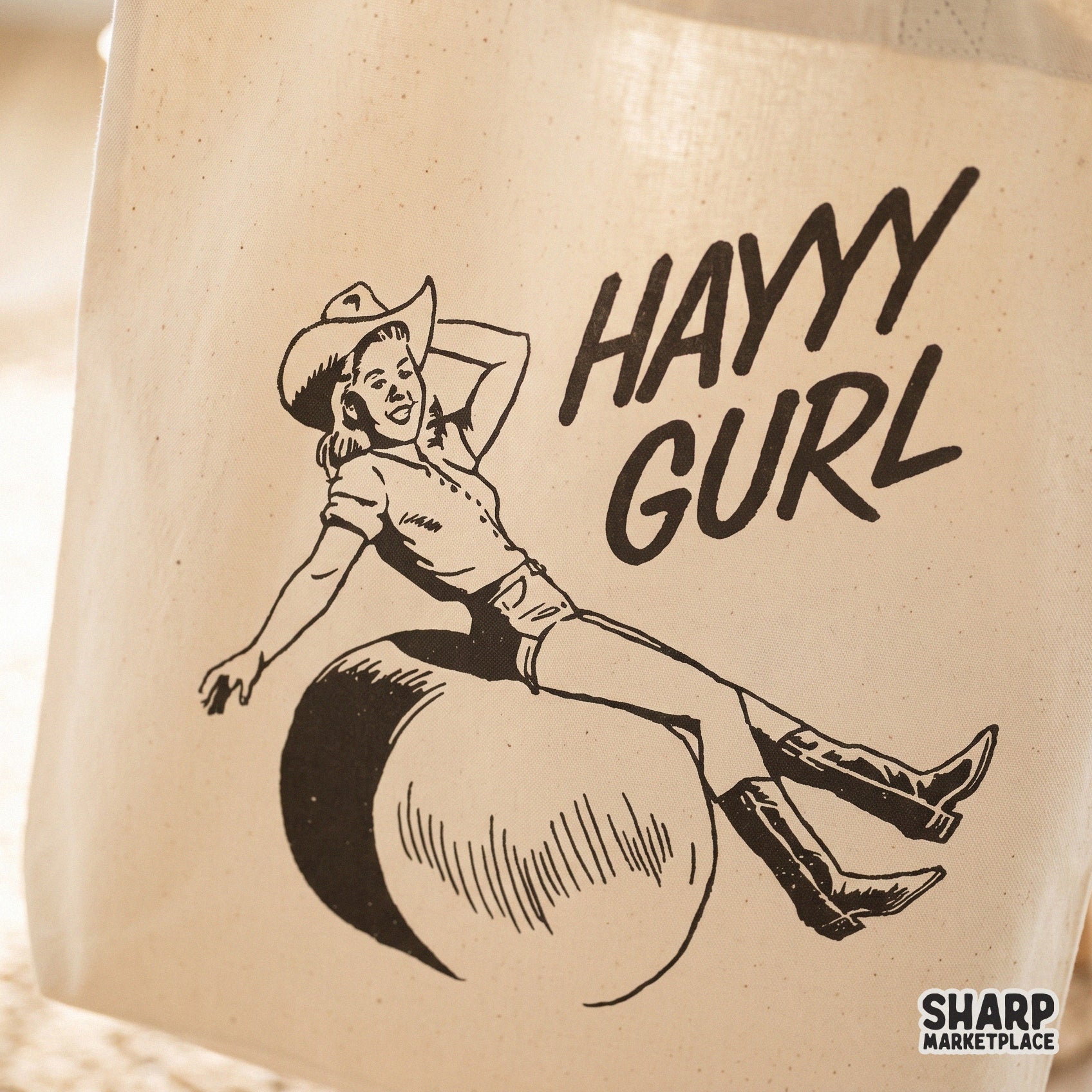 Retro Hayyy Gurl vintage western cowgirl pinup sublimation design for funny rodeo country shirts and trendy apparel