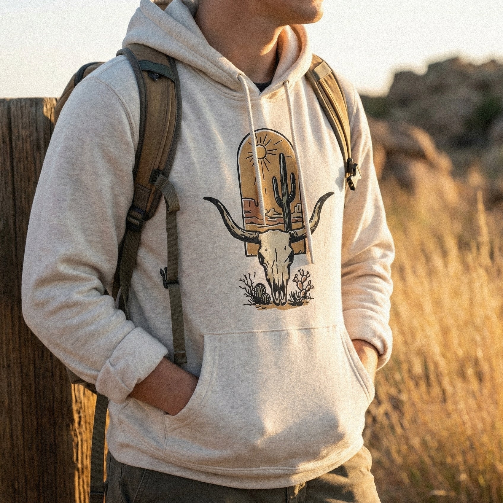 Desert Skull PNG, Western Longhorn Art - 300 DPI Design for T-Shirt