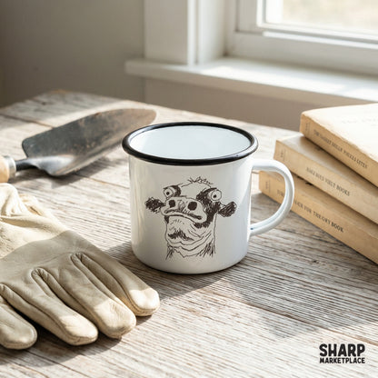 Quirky scruffy dog digital illustration with a chaotic, scribbled aesthetic, ideal for custom t-shirt designs, stickers, and sublimation projects.