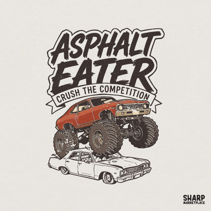 Asphalt Eater PNG, Monster Truck Shirt Design - 300 DPI Design for T-Shirt