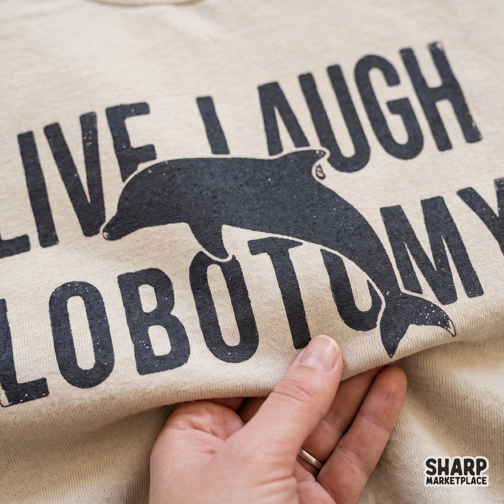 Retro y2k dolphin design with Live Laugh Lobotomy text for funny sarcastic t-shirt sublimation and digital crafts