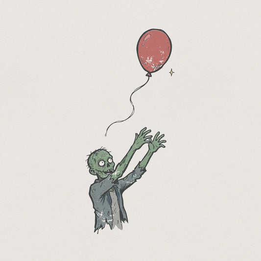 Zombie Letting Go Of Balloon PNG, Funny Halloween Shirt PNG - 300 DPI