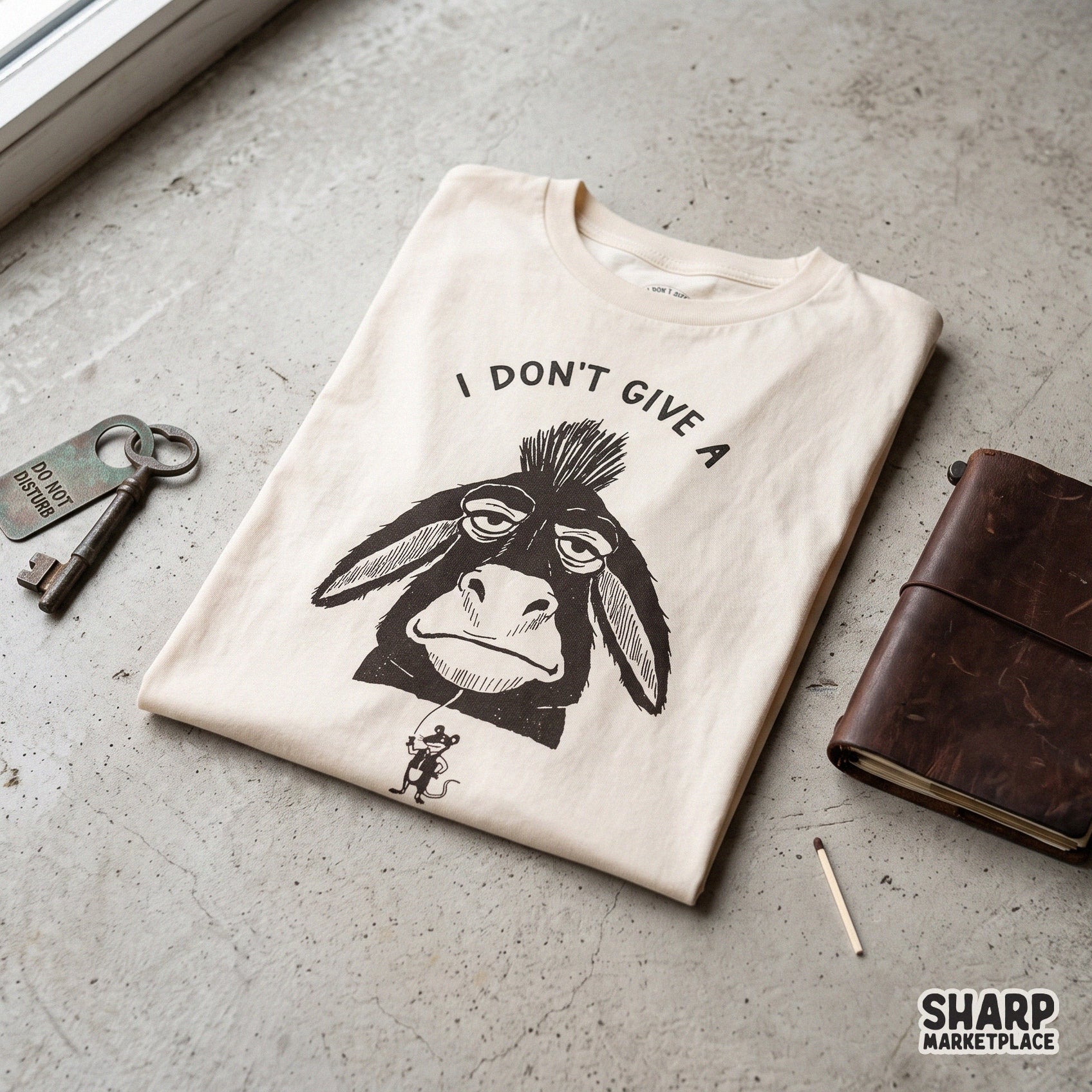 Sarcastic retro animal meme digital PNG design featuring a vintage donkey graphic for sublimation t-shirts