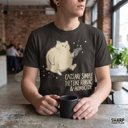 Unhinged floating cat design with sarcastic humor phrase for t-shirts and funny PNG sublimation crafts