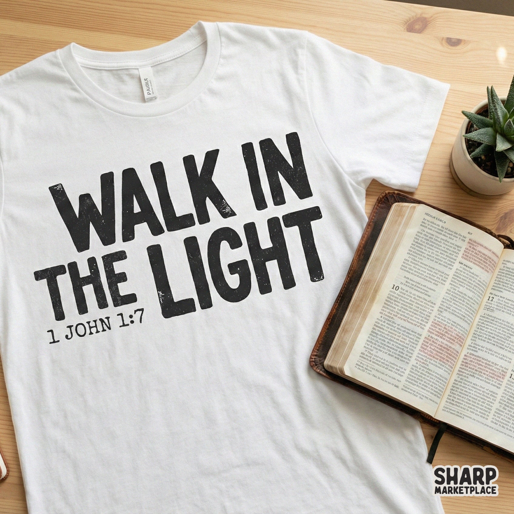 Walk In The Light PNG, Bible Verse Christian Shirt Design - 300 DPI