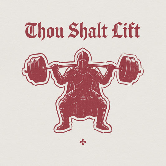 Thou Shalt Lift PNG, Vintage Knight Gym Shirt - 300 DPI Design for T-Shirt
