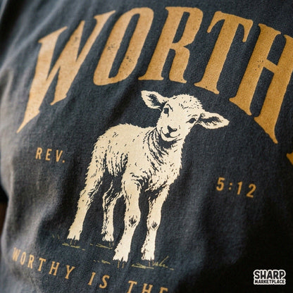 Worthy Is The Lamb Revelation 5:12 Christian Easter PNG graphic for Bible verse sublimation designs
