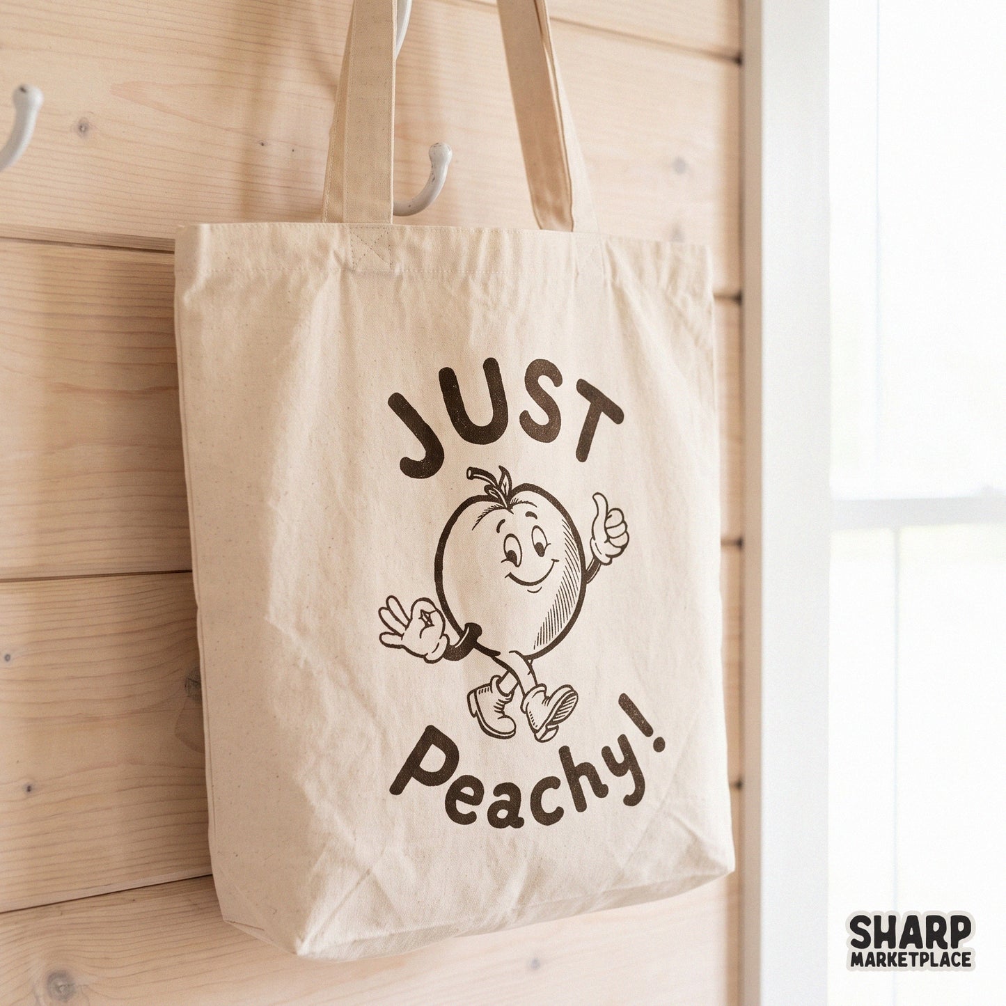 Retro peach mascot in a funny rubber hose cartoon style for vintage 90s inspired t-shirts and summer digital designs