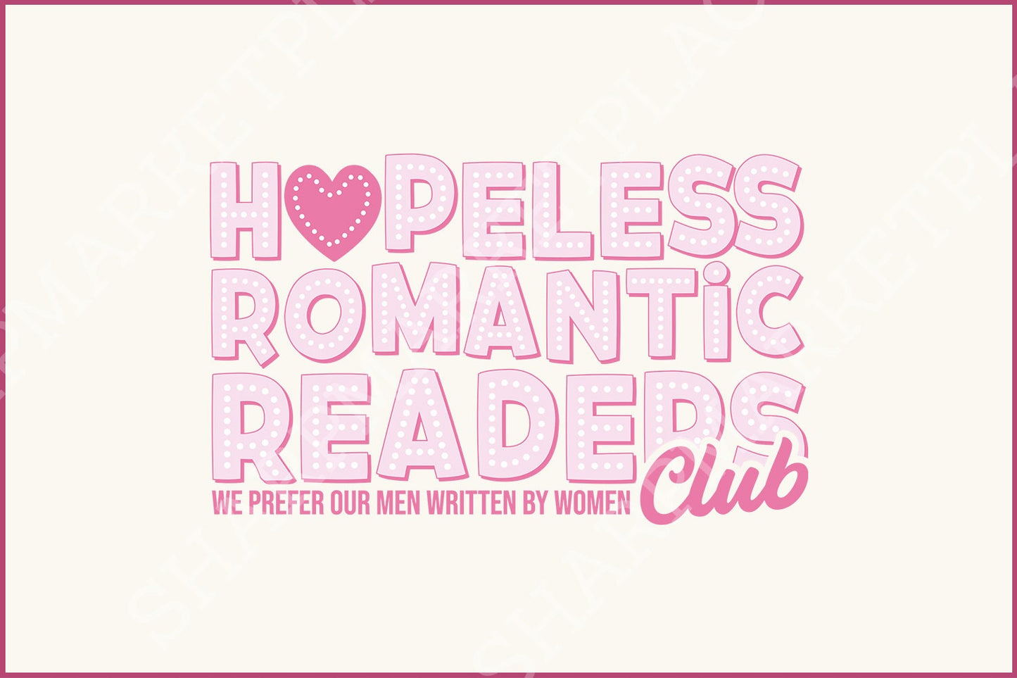 Hopeless Romantic Readers Club PNG, Vintage Bookish Digital Clipart - 300