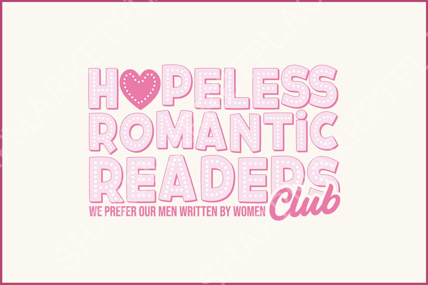 Hopeless Romantic Readers Club PNG, Vintage Bookish Digital Clipart - 300