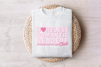 Hopeless Romantic Readers Club PNG, Vintage Bookish Digital Clipart - 300