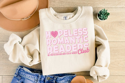 Hopeless Romantic Readers Club PNG, Vintage Bookish Digital Clipart - 300