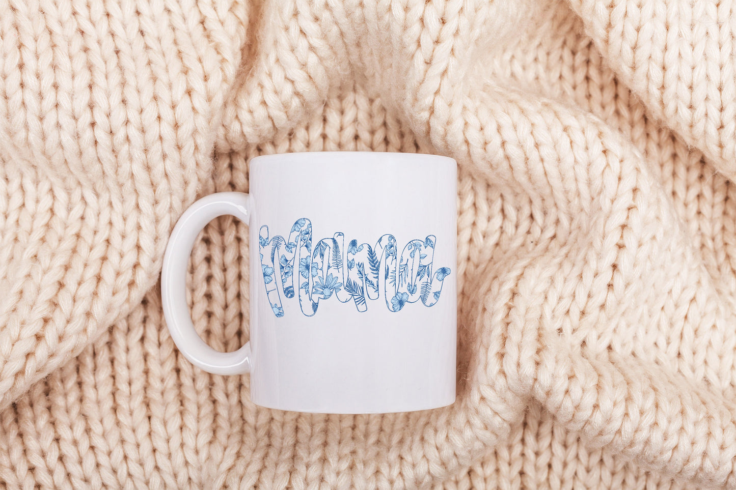 Mama Blue Willow Filled PNG, Mother's Day Sublimation Design - 300 DPI