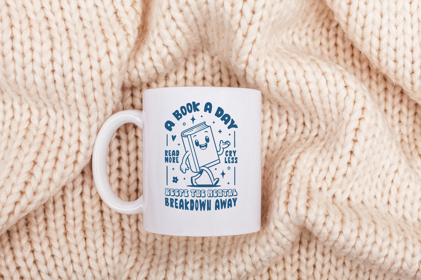 A Book A Day Keeps The Mental Breakdown Away Sticker, Funny Book Lover