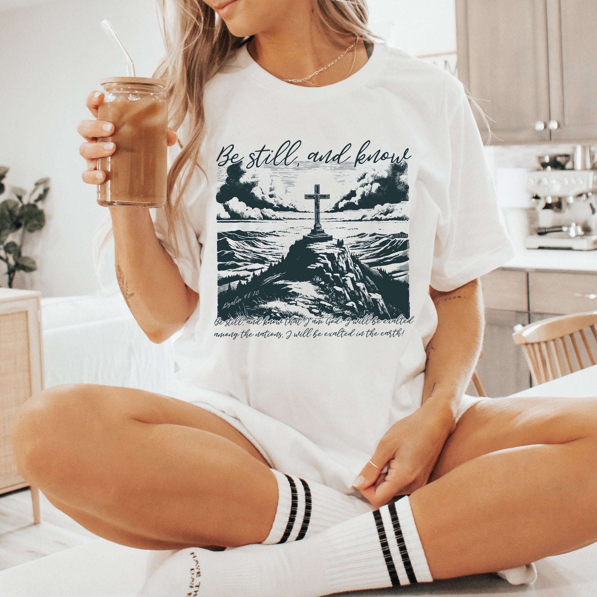Be Still and Know Psalm 46:10 PNG, Christian Sublimation Design - 300 DPI