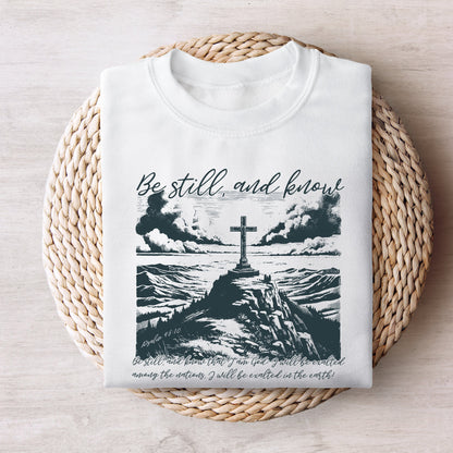 Be Still and Know Psalm 46:10 PNG, Christian Sublimation Design - 300 DPI