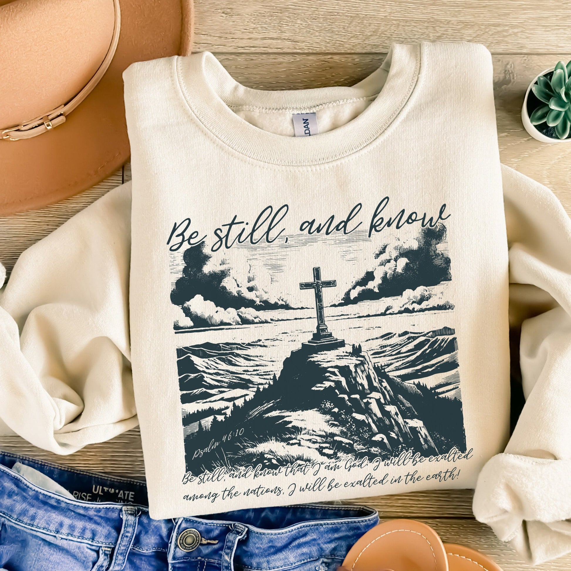 Be Still and Know Psalm 46:10 PNG, Christian Sublimation Design - 300 DPI