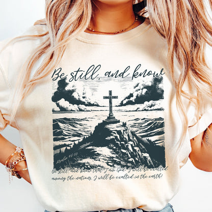 Be Still and Know Psalm 46:10 PNG, Christian Sublimation Design - 300 DPI