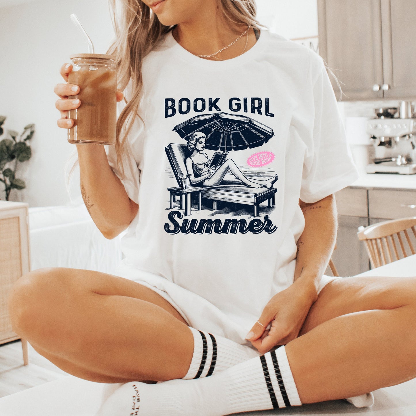 Book Girl Summer PNG, Beach Book Lover - 300 DPI Design for T-Shirt
