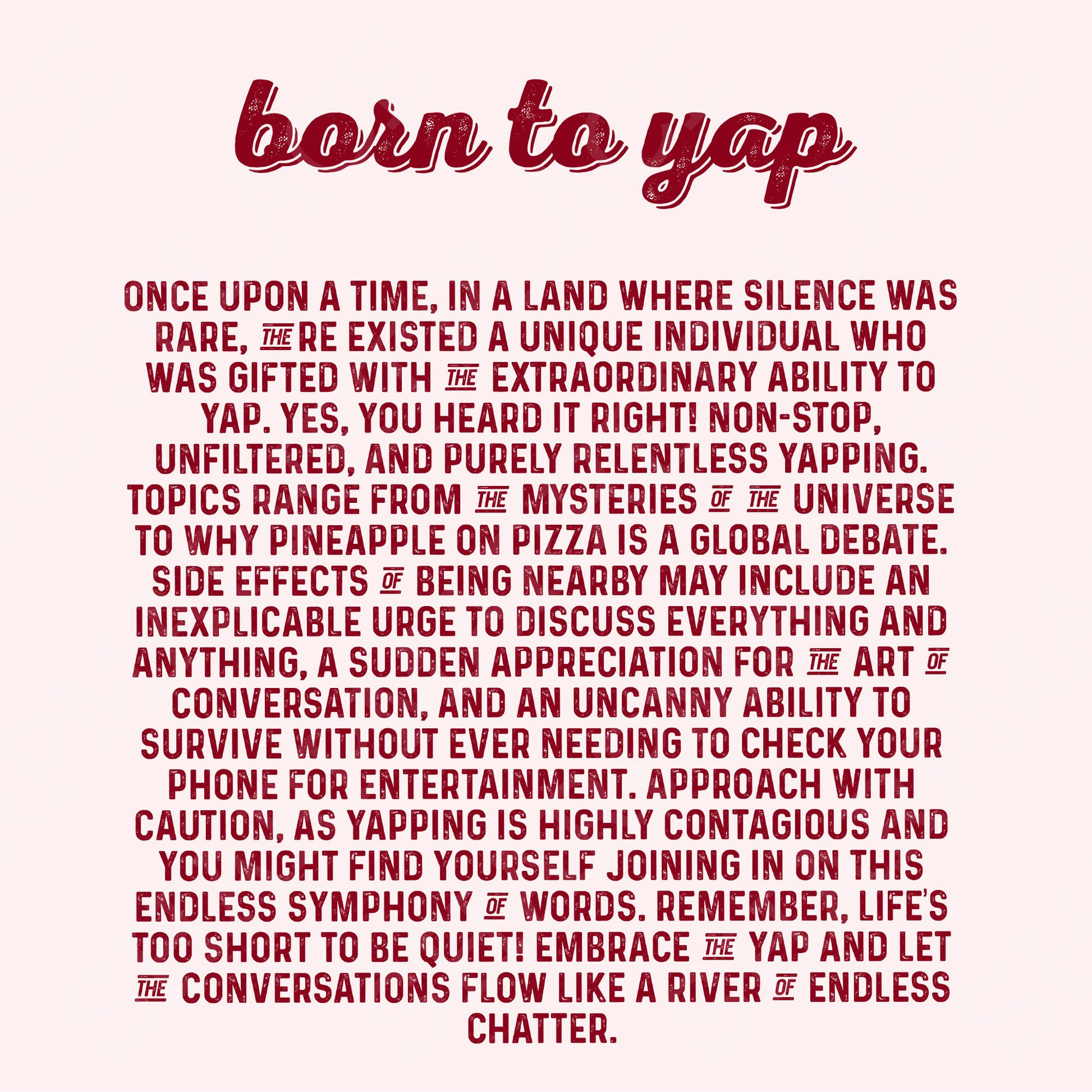Born to Yap Digital Download, Funny Meme PNG - 300 DPI Design for T-Shirt