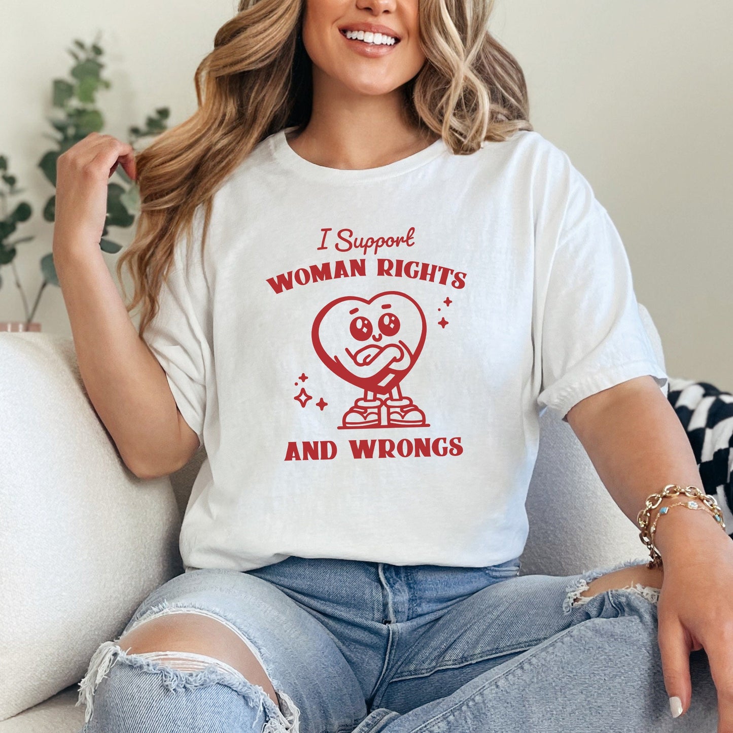 I Support Women's Rights and Wrongs PNG, Funny Feminist Design - 300 DPI