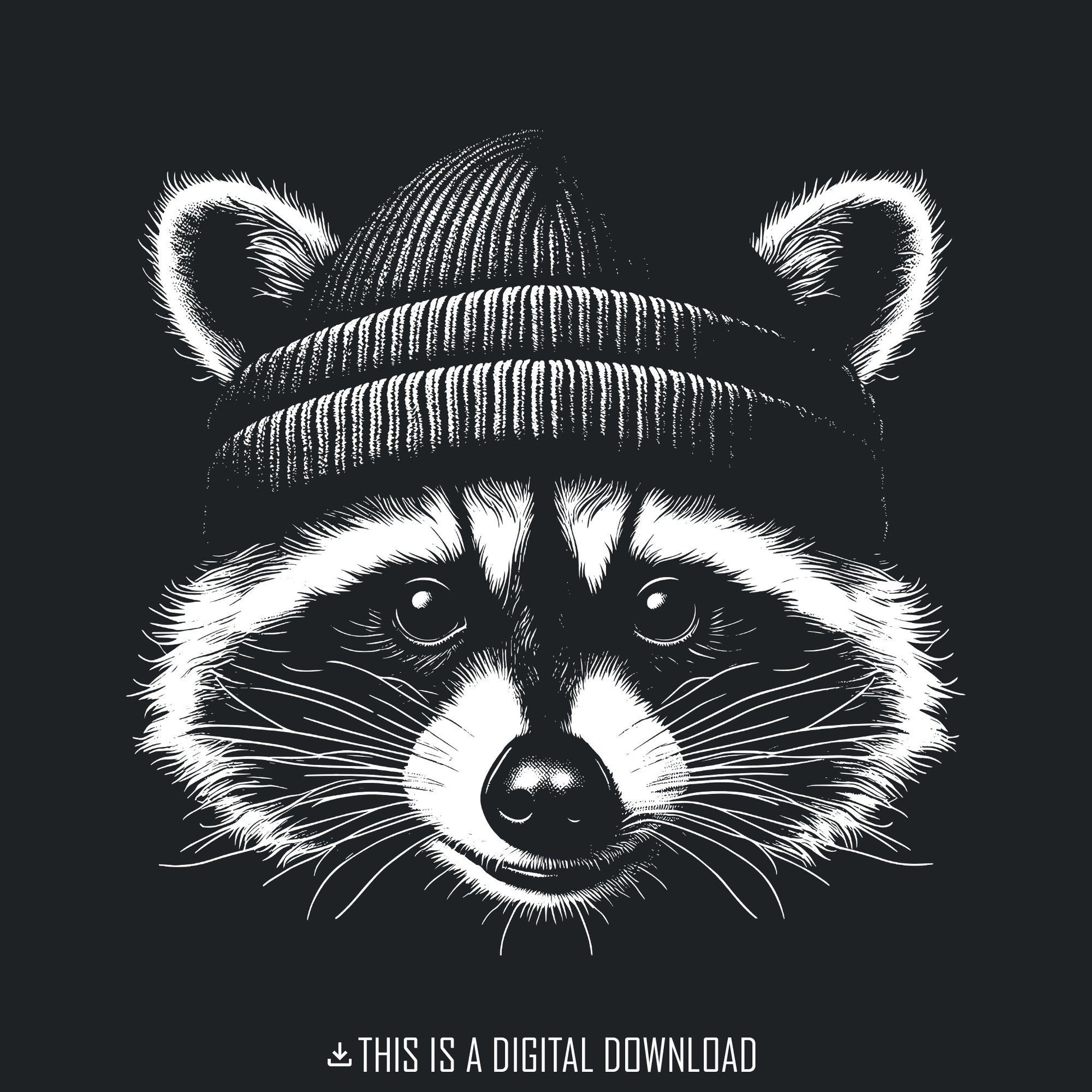 Bandit Cute Raccoon SVG, Funny Animal Shirt Design - 300 DPI Design for