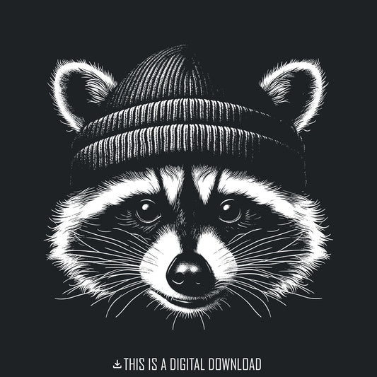 Bandit Cute Raccoon SVG, Funny Animal Shirt Design - 300 DPI Design for