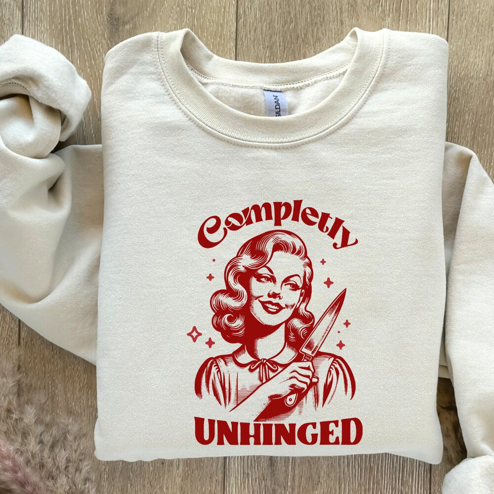 Completely Unhinged SVG PNG, Retro Unhinged Girl Design - 300 DPI Design