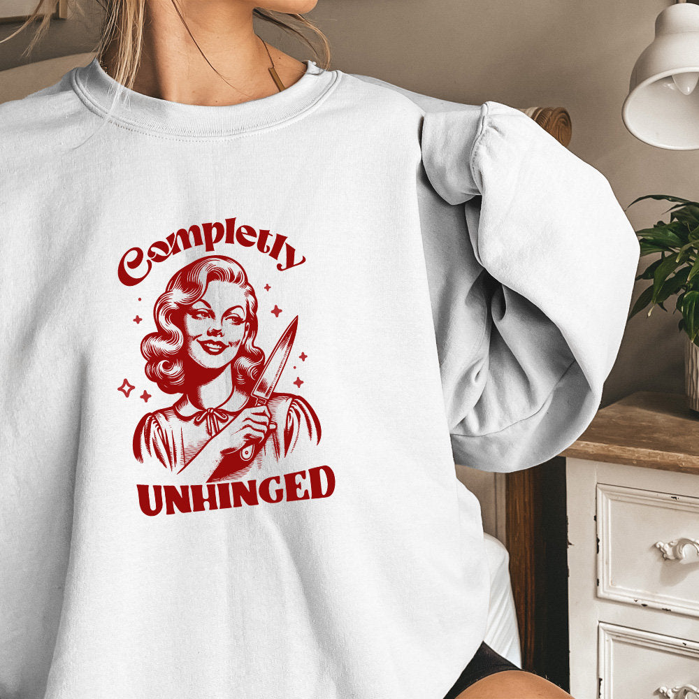 Completely Unhinged SVG PNG, Retro Unhinged Girl Design - 300 DPI Design